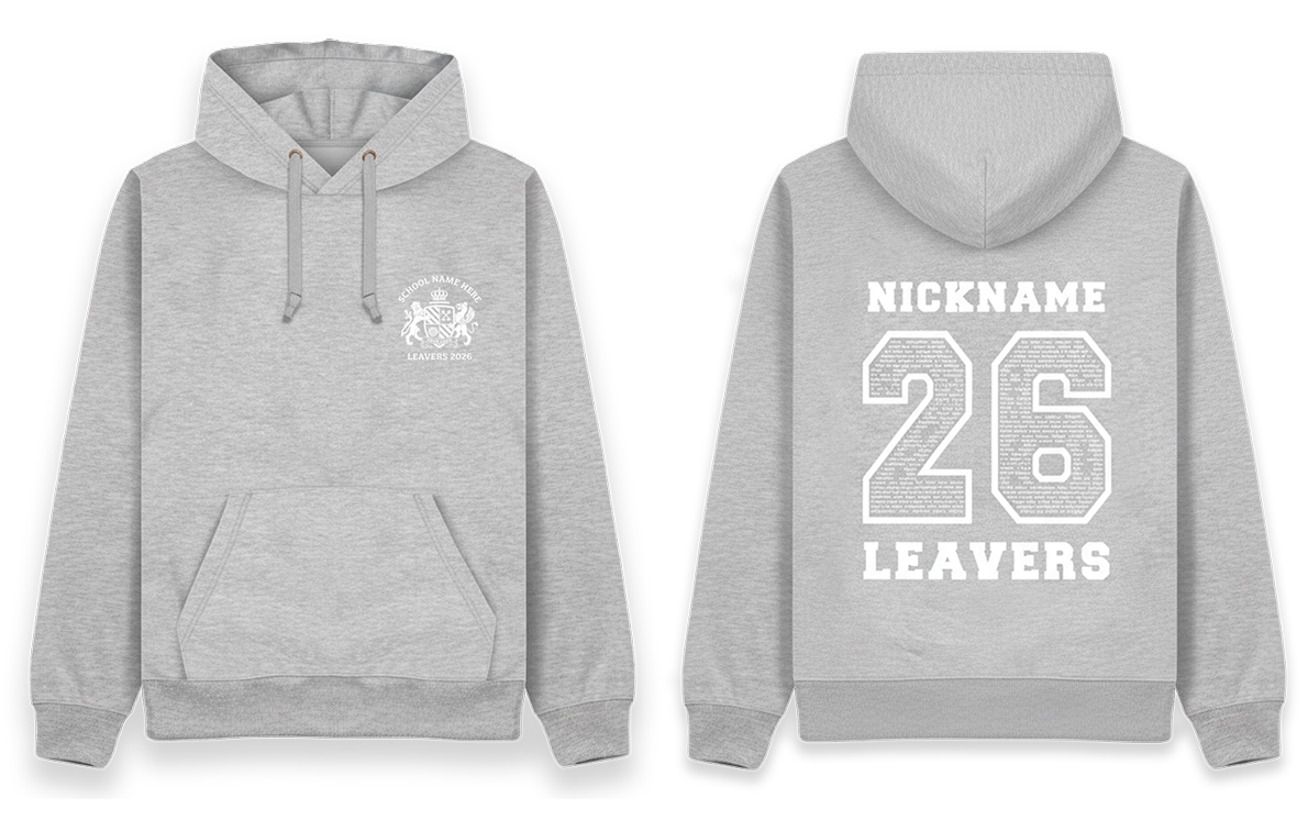 Grey hoodie front and back design image