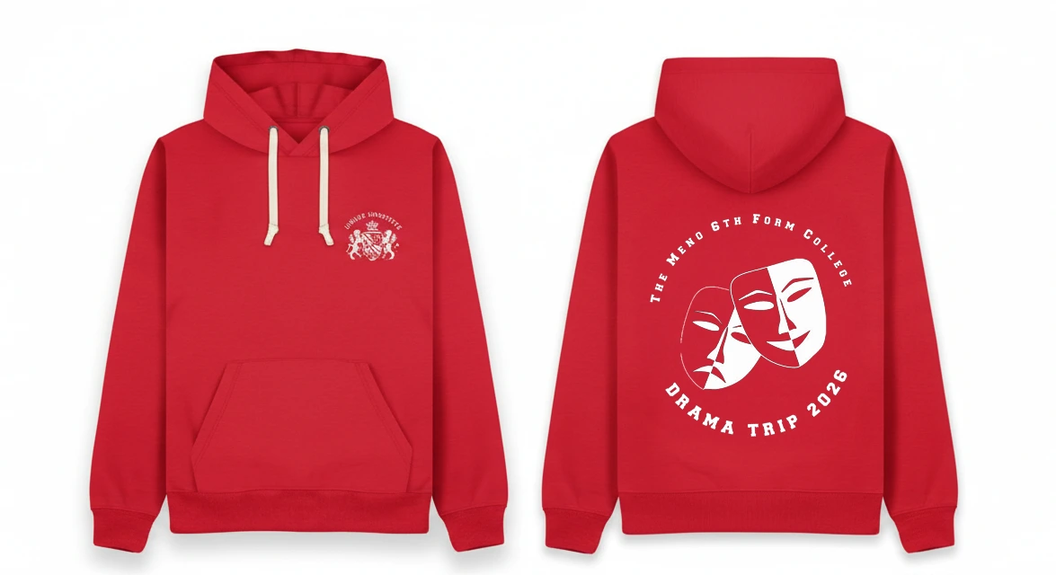 Trip red hoodie front back image