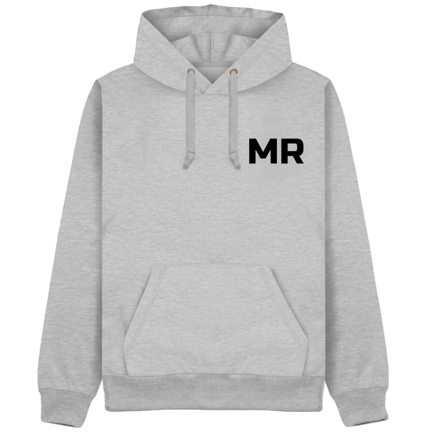 Front designs initials on hoodie
