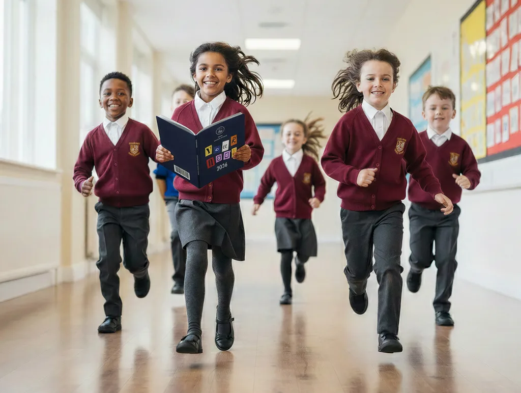 A small puppy looking up